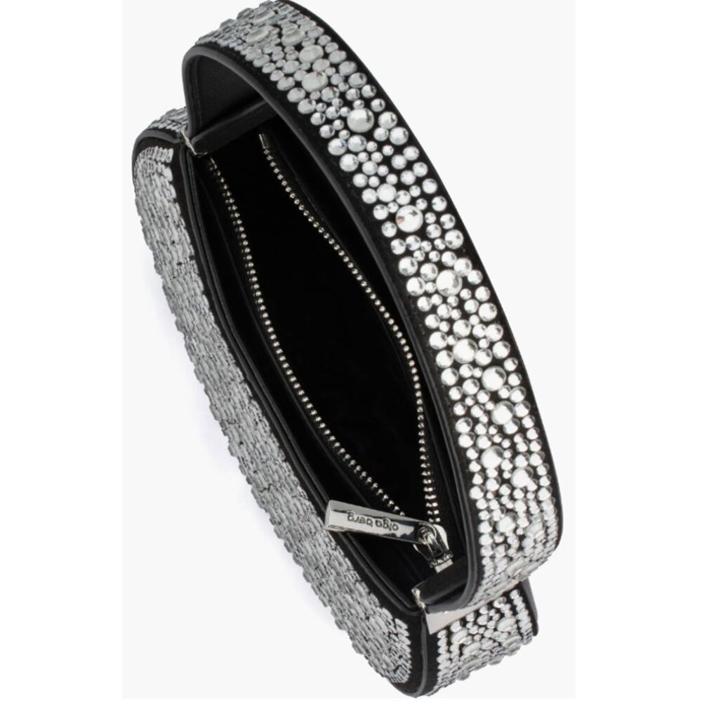 Olga Berg Revolve Black and Silver Rhinestone Crystal Shoulder Bag Mini Purse - Picture 5 of 7